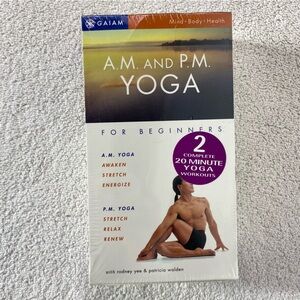 Gaiam A.M. and P.M. Yoga VHS Tapes for Beginners NEW
